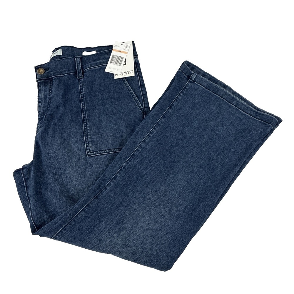 New Nine West Duchess Patch Pocket Bootcut Denim Jeans Women's Plus Size 14W NWT